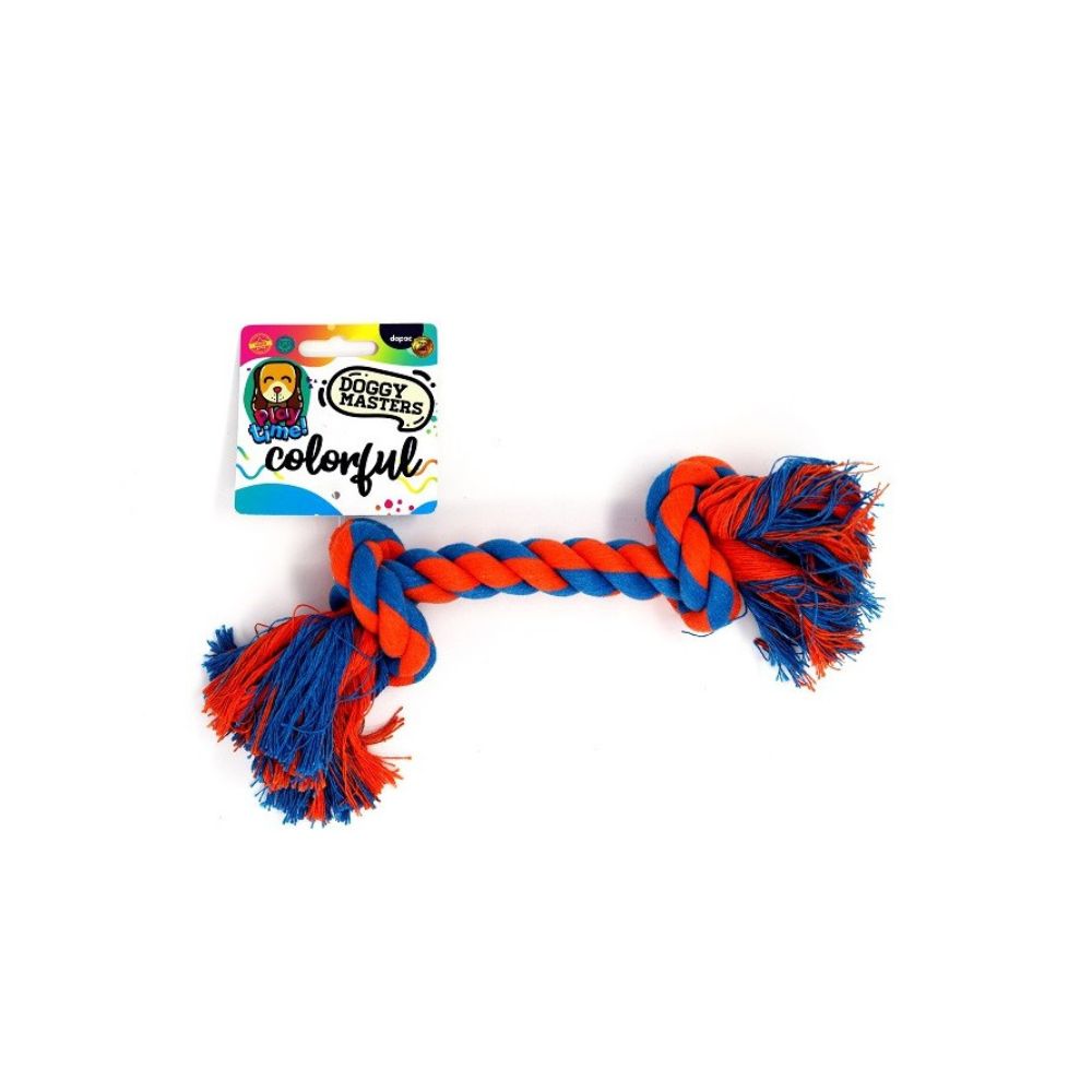 Doggy Masters Colorful Yute Hueso Doble Nudo 25cm