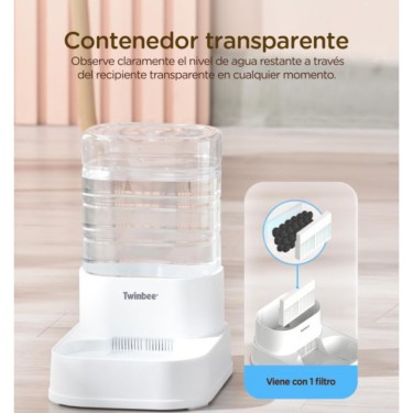 Bebedero Automático Twinbee 3,5L con Filtro Purificador