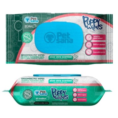 PS PUPPY WIPES ALOE 50ud TOALLIT