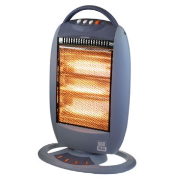 ESTUFA HALOGENA OSCILANTE CON ASA 400 / 800 / 1200 W GRIS