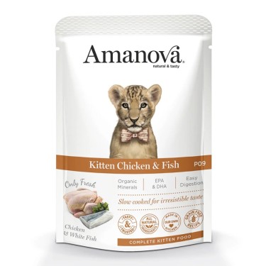 AMANOVA CAT POUCH KITTEN CHICKEN Y FISH