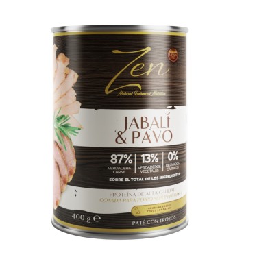 ZEN DOG PATE JABALI-PAVO 400Gr