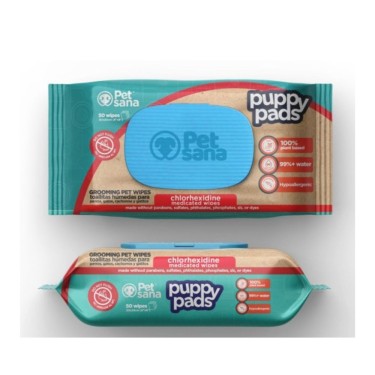 PetSana Puppy Wipes 60 uds - Toallitas para perros y gatos