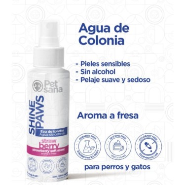Shine Paws Colonia Fresa 100ml PetSana para perros y gatos