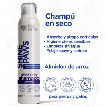 Shine Paws Dry Shampoo 300ml Champú en Seco Pet Sana