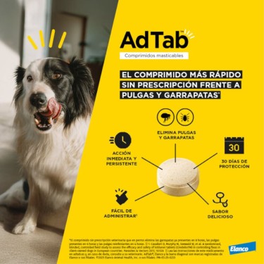 AdTab Comprimido masticable que elimina pulgas y garrapatas