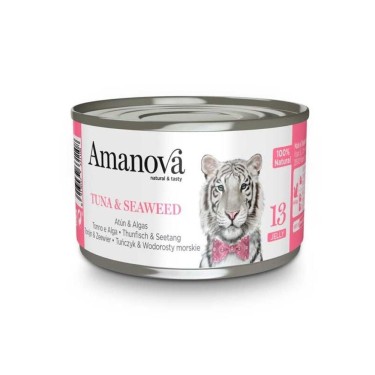Lata gatos Amanova atún y algas