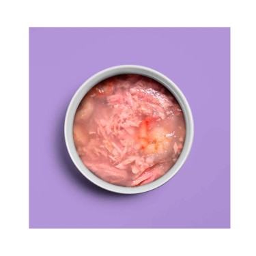 Lata Amanova atún y gambas gelatina para gatos