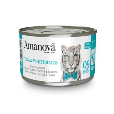 Lata Amanova atun y anchoveta para gatos