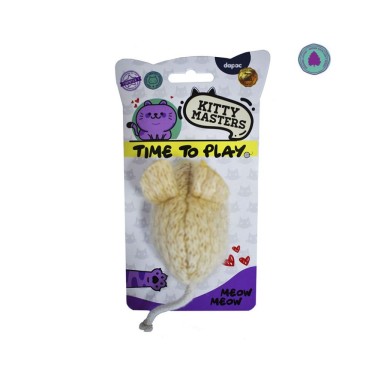 Kitty Masters Time to Play Ratón de Punto Amarillo con Catnip